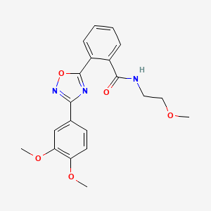 2-[3-(3,4-dimethoxyphenyl)-1,2,4-oxadiazol-5-yl]-N-(2-methoxyethyl)benzamide