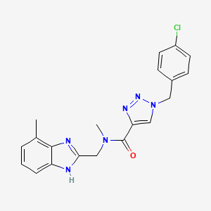 molecular formula C20H19ClN6O B4916383 1-(4-chlorobenzyl)-N-methyl-N-[(7-methyl-1H-benzimidazol-2-yl)methyl]-1H-1,2,3-triazole-4-carboxamide 