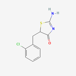 molecular formula C10H9ClN2OS B4916386 5-[(2-Chlorophenyl)methyl]-2-imino-1,3-thiazolidin-4-one 