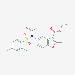 molecular formula C23H25NO6S B491639 Ethyl 5-[acetyl(mesitylsulfonyl)amino]-2-methyl-1-benzofuran-3-carboxylate CAS No. 518317-66-3