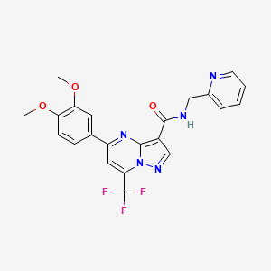 molecular formula C22H18F3N5O3 B4916397 5-(3,4-dimethoxyphenyl)-N-(2-pyridinylmethyl)-7-(trifluoromethyl)pyrazolo[1,5-a]pyrimidine-3-carboxamide 