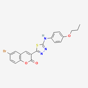 molecular formula C20H16BrN3O3S B4916402 6-bromo-3-{5-[(4-propoxyphenyl)amino]-1,3,4-thiadiazol-2-yl}-2H-chromen-2-one 