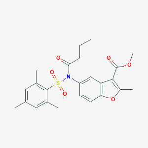 molecular formula C24H27NO6S B491641 Methyl 5-[butyryl(mesitylsulfonyl)amino]-2-methyl-1-benzofuran-3-carboxylate CAS No. 518317-68-5