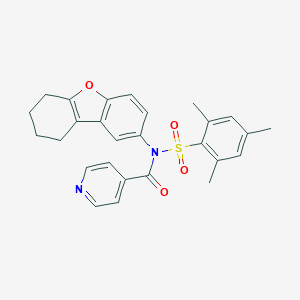 molecular formula C27H26N2O4S B491643 N-(6,7,8,9-tetrahydrodibenzofuran-2-yl)-N-(2,4,6-trimethylphenyl)sulfonylpyridine-4-carboxamide CAS No. 518317-73-2