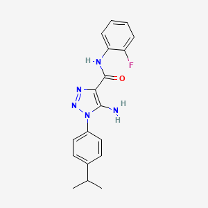 5-amino-N-(2-fluorophenyl)-1-(4-propan-2-ylphenyl)triazole-4-carboxamide