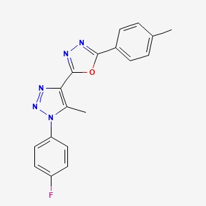 molecular formula C18H14FN5O B4916447 2-[1-(4-fluorophenyl)-5-methyl-1H-1,2,3-triazol-4-yl]-5-(4-methylphenyl)-1,3,4-oxadiazole 