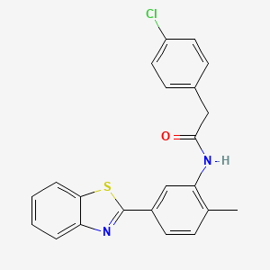 molecular formula C22H17ClN2OS B4916465 N-[5-(1,3-benzothiazol-2-yl)-2-methylphenyl]-2-(4-chlorophenyl)acetamide 