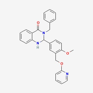 molecular formula C28H25N3O3 B4916484 3-benzyl-2-{4-methoxy-3-[(2-pyridinyloxy)methyl]phenyl}-2,3-dihydro-4(1H)-quinazolinone 