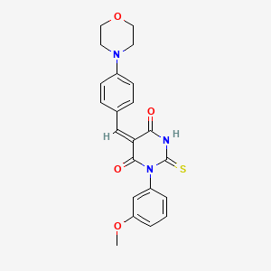 molecular formula C22H21N3O4S B4916497 1-(3-methoxyphenyl)-5-[4-(4-morpholinyl)benzylidene]-2-thioxodihydro-4,6(1H,5H)-pyrimidinedione 