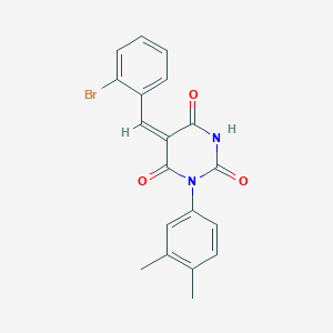 molecular formula C19H15BrN2O3 B4916511 (5E)-5-(2-bromobenzylidene)-1-(3,4-dimethylphenyl)pyrimidine-2,4,6(1H,3H,5H)-trione 