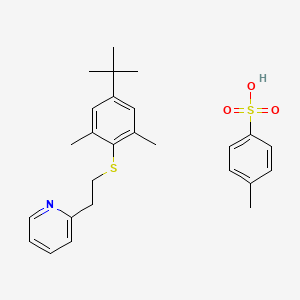 molecular formula C26H33NO3S2 B4916539 2-[2-(4-Tert-butyl-2,6-dimethylphenyl)sulfanylethyl]pyridine;4-methylbenzenesulfonic acid 