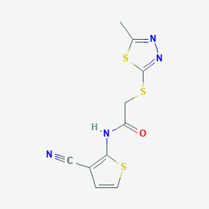 molecular formula C10H8N4OS3 B4916542 N-(3-CYANO-2-THIENYL)-2-[(5-METHYL-1,3,4-THIADIAZOL-2-YL)SULFANYL]ACETAMIDE 