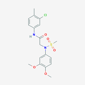 molecular formula C18H21ClN2O5S B4916618 N~1~-(3-chloro-4-methylphenyl)-N~2~-(3,4-dimethoxyphenyl)-N~2~-(methylsulfonyl)glycinamide 