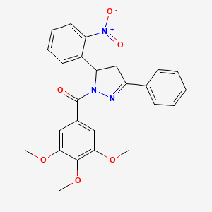 [5-(2-nitrophenyl)-3-phenyl-4,5-dihydro-1H-pyrazol-1-yl](3,4,5-trimethoxyphenyl)methanone