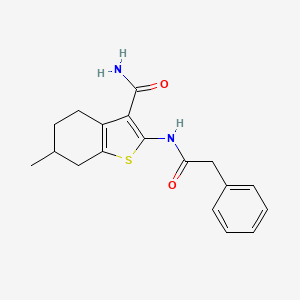 6-Methyl-2-phenylacetylamino-4,5,6,7-tetrahydro-benzo[b]thiophene-3-carboxylic acid amide