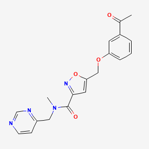 5-[(3-acetylphenoxy)methyl]-N-methyl-N-(4-pyrimidinylmethyl)-3-isoxazolecarboxamide