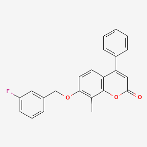 7-[(3-fluorobenzyl)oxy]-8-methyl-4-phenyl-2H-chromen-2-one