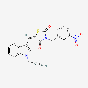 (5E)-3-[(3-nitrophenyl)methyl]-5-[(1-prop-2-ynylindol-3-yl)methylidene]-1,3-thiazolidine-2,4-dione