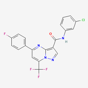 N-(3-chlorophenyl)-5-(4-fluorophenyl)-7-(trifluoromethyl)pyrazolo[1,5-a]pyrimidine-3-carboxamide