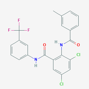 3,5-DICHLORO-2-(3-METHYLBENZAMIDO)-N-[3-(TRIFLUOROMETHYL)PHENYL]BENZAMIDE