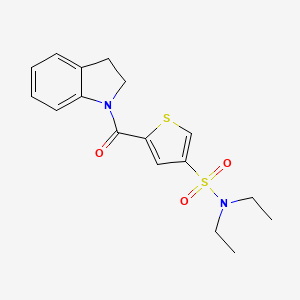 molecular formula C17H20N2O3S2 B4916914 5-(2,3-dihydroindole-1-carbonyl)-N,N-diethylthiophene-3-sulfonamide 