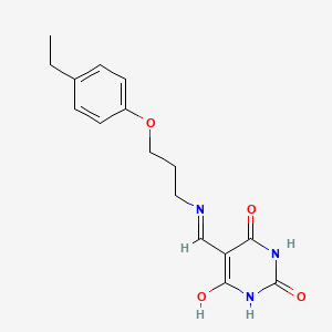 5-[3-(4-ethylphenoxy)propyliminomethyl]-6-hydroxy-1H-pyrimidine-2,4-dione