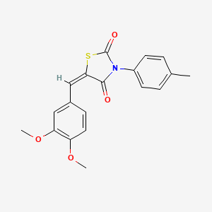 molecular formula C19H17NO4S B4916975 (5E)-5-[(3,4-dimethoxyphenyl)methylidene]-3-(4-methylphenyl)-1,3-thiazolidine-2,4-dione 