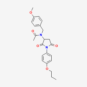 N-[2,5-dioxo-1-(4-propoxyphenyl)pyrrolidin-3-yl]-N-[(4-methoxyphenyl)methyl]acetamide