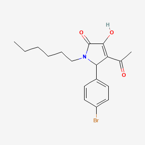 4-acetyl-5-(4-bromophenyl)-1-hexyl-3-hydroxy-1,5-dihydro-2H-pyrrol-2-one