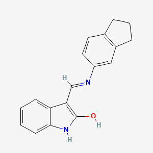 molecular formula C18H16N2O B4917025 3-(2,3-dihydro-1H-inden-5-yliminomethyl)-1H-indol-2-ol 