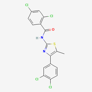 molecular formula C17H10Cl4N2OS B4917026 2,4-dichloro-N-[4-(3,4-dichlorophenyl)-5-methyl-1,3-thiazol-2-yl]benzamide 