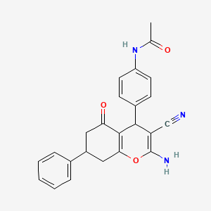 molecular formula C24H21N3O3 B4917063 N-[4-(2-amino-3-cyano-5-oxo-7-phenyl-4,6,7,8-tetrahydrochromen-4-yl)phenyl]acetamide 