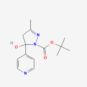 molecular formula C14H19N3O3 B4917064 tert-butyl 5-hydroxy-3-methyl-5-(pyridin-4-yl)-4,5-dihydro-1H-pyrazole-1-carboxylate CAS No. 364617-46-9