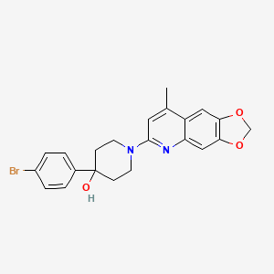 molecular formula C22H21BrN2O3 B4917081 4-(4-bromophenyl)-1-(8-methyl[1,3]dioxolo[4,5-g]quinolin-6-yl)-4-piperidinol 