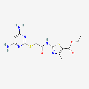 molecular formula C13H16N6O3S2 B4917087 ETHYL 2-{2-[(4,6-DIAMINOPYRIMIDIN-2-YL)SULFANYL]ACETAMIDO}-4-METHYL-1,3-THIAZOLE-5-CARBOXYLATE 