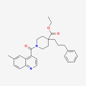 ethyl 1-[(6-methyl-4-quinolinyl)carbonyl]-4-(3-phenylpropyl)-4-piperidinecarboxylate