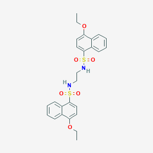 molecular formula C26H28N2O6S2 B4917100 4-ethoxy-N-[2-[(4-ethoxynaphthalen-1-yl)sulfonylamino]ethyl]naphthalene-1-sulfonamide 