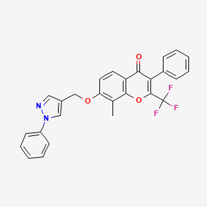 8-methyl-3-phenyl-7-[(1-phenyl-1H-pyrazol-4-yl)methoxy]-2-(trifluoromethyl)-4H-chromen-4-one