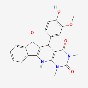 molecular formula C23H19N3O5 B4917139 2-(4-hydroxy-3-methoxyphenyl)-5,7-dimethyl-5,7,9-triazatetracyclo[8.7.0.03,8.011,16]heptadeca-1(10),3(8),11,13,15-pentaene-4,6,17-trione 