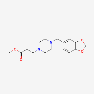 molecular formula C16H22N2O4 B4917142 Methyl 3-[4-(1,3-benzodioxol-5-ylmethyl)piperazin-1-yl]propanoate 