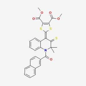 DIMETHYL 2-[2,2-DIMETHYL-1-(2-NAPHTHYLCARBONYL)-3-THIOXO-2,3-DIHYDRO-4(1H)-QUINOLINYLIDEN]-1,3-DITHIOLE-4,5-DICARBOXYLATE