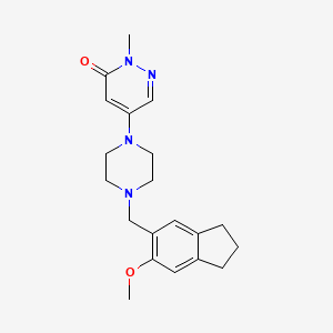 5-[4-[(6-methoxy-2,3-dihydro-1H-inden-5-yl)methyl]piperazin-1-yl]-2-methylpyridazin-3-one