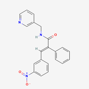 molecular formula C21H17N3O3 B4917237 (E)-3-(3-nitrophenyl)-2-phenyl-N-(pyridin-3-ylmethyl)prop-2-enamide 