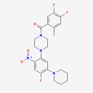 molecular formula C23H25F3N4O3 B4917250 1-(4,5-difluoro-2-methylbenzoyl)-4-[4-fluoro-2-nitro-5-(1-piperidinyl)phenyl]piperazine 