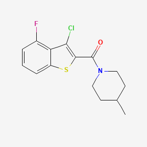 1-(3-CHLORO-4-FLUORO-1-BENZOTHIOPHENE-2-CARBONYL)-4-METHYLPIPERIDINE