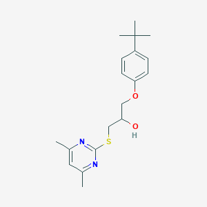 molecular formula C19H26N2O2S B4917343 1-(4-tert-butylphenoxy)-3-(4,6-dimethylpyrimidin-2-yl)sulfanylpropan-2-ol 