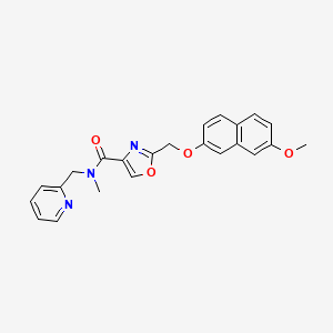 molecular formula C23H21N3O4 B4917357 2-{[(7-methoxy-2-naphthyl)oxy]methyl}-N-methyl-N-(2-pyridinylmethyl)-1,3-oxazole-4-carboxamide 