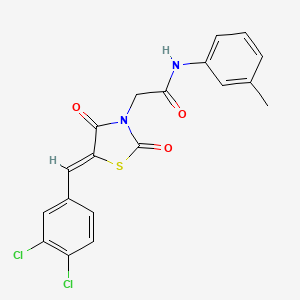 2-[(5Z)-5-(3,4-dichlorobenzylidene)-2,4-dioxo-1,3-thiazolidin-3-yl]-N-(3-methylphenyl)acetamide