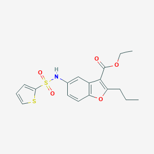 molecular formula C18H19NO5S2 B491737 Ethyl 2-propyl-5-(thiophene-2-sulfonamido)benzofuran-3-carboxylate CAS No. 518053-19-5