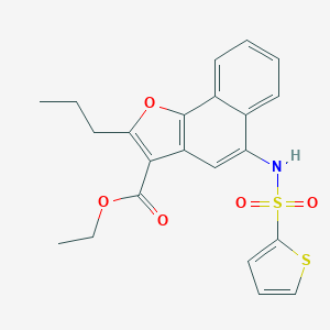 molecular formula C22H21NO5S2 B491738 Ethyl 2-propyl-5-(thiophene-2-sulfonamido)naphtho[1,2-b]furan-3-carboxylate CAS No. 518053-20-8